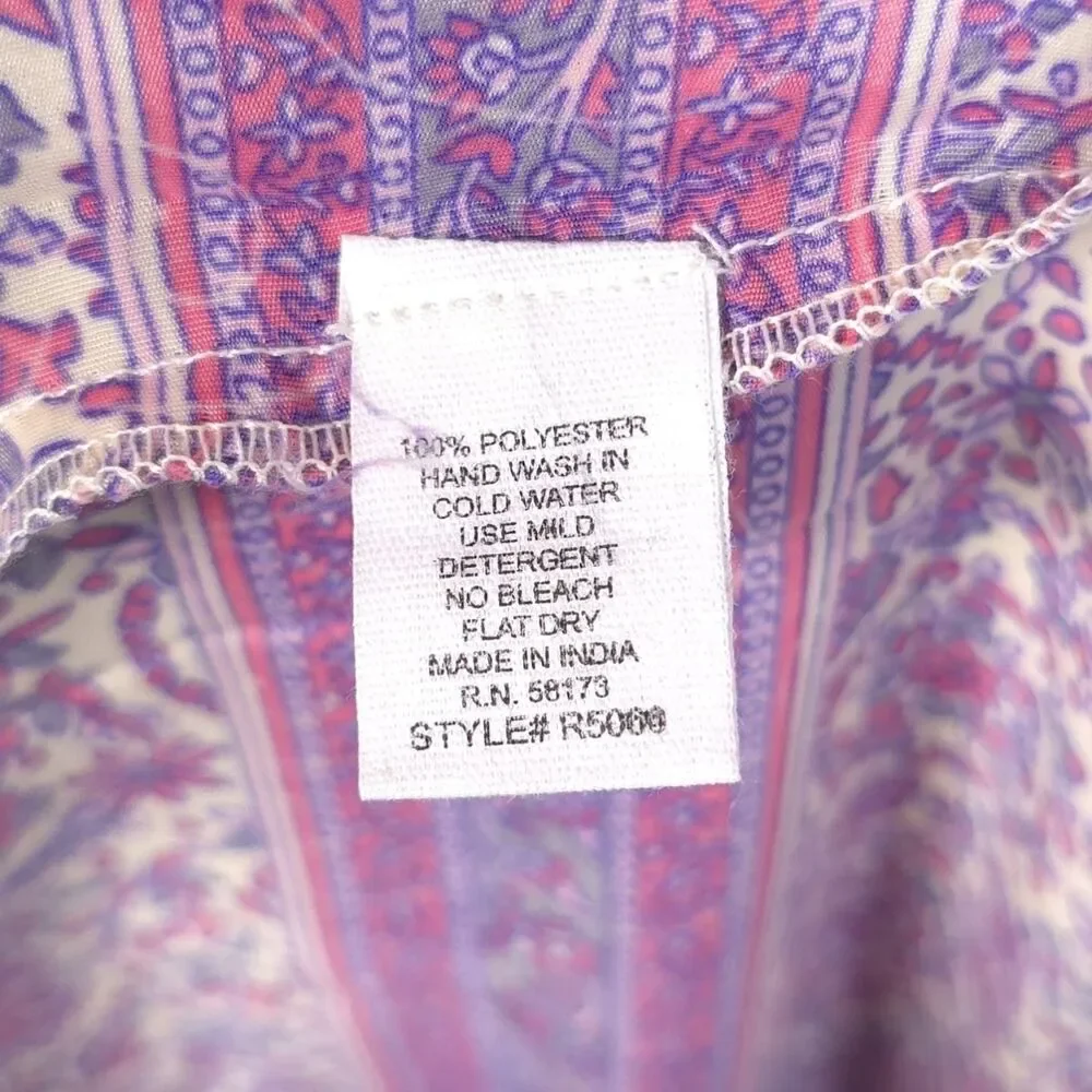 RAGA Women’s New Maxi Dress SMALL Paisley Floral Elastic Waist‎ Boho R5060